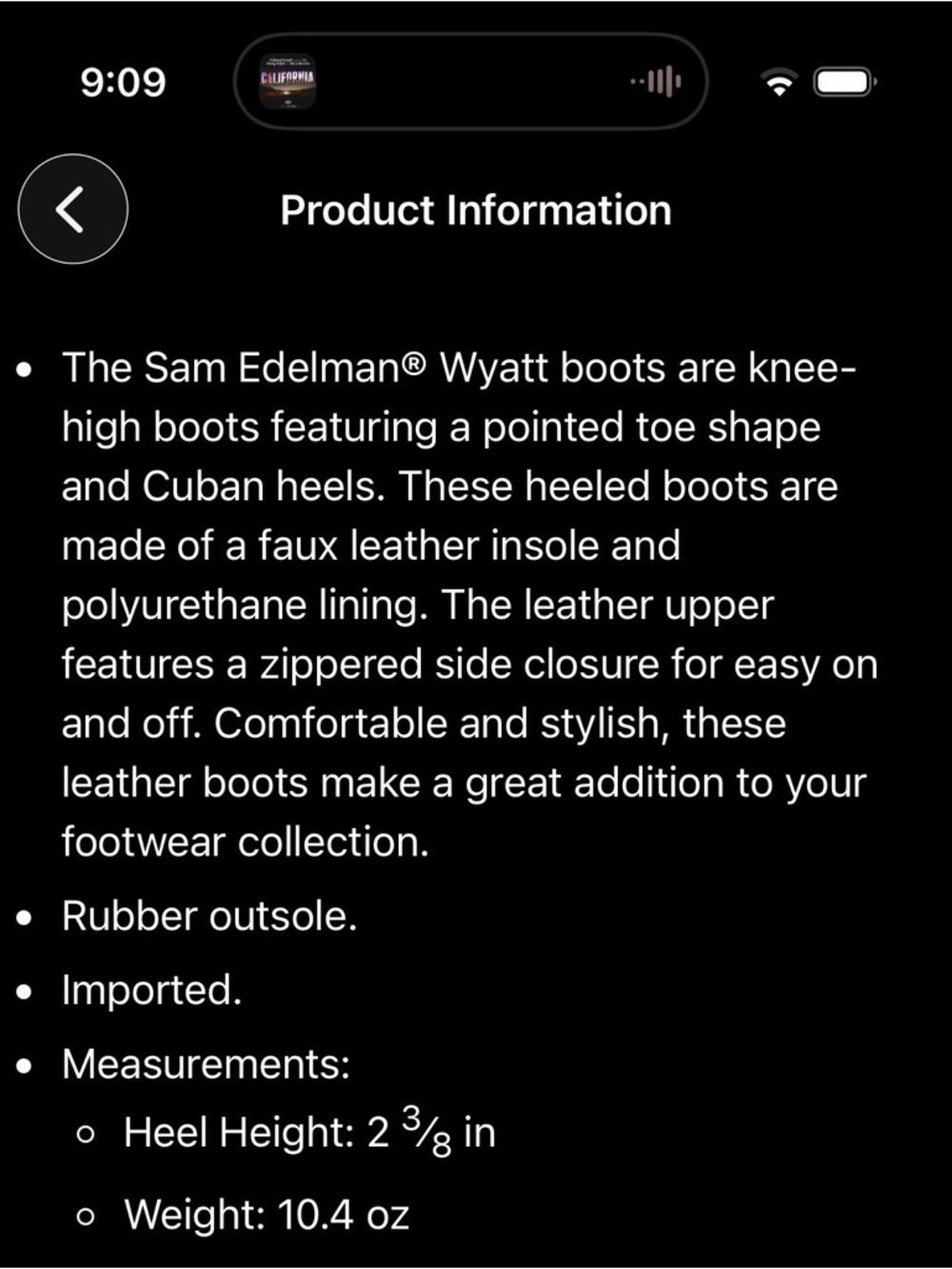 Women’s Black Leather Sam Edelman Wyatt Boots - Size 9 - Picture 4 of 11
